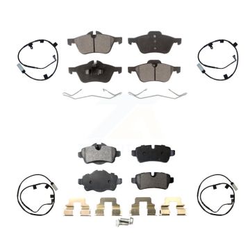 Front Rear Semi-Metallic Disc Brake Pads And Wear Sensors Kit For Mini Cooper KPW-100225