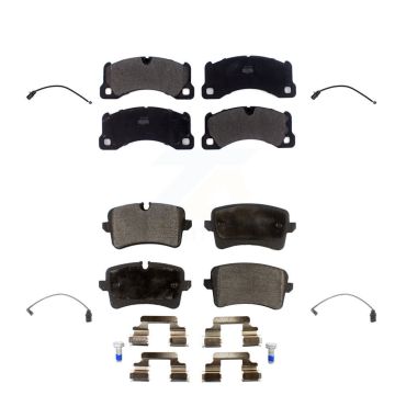 Front Rear Semi-Metallic Disc Brake Pads And Wear Sensors Kit For 2017 Porsche Macan 2.0L KPW-100232