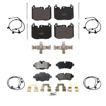 Front Rear Semi-Metallic Disc Brake Pads And Wear Sensors Kit For Mini Cooper KPW-100246