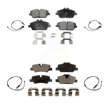 Front Rear Semi-Metallic Disc Brake Pads And Wear Sensors Kit For Mini Cooper KPW-100250