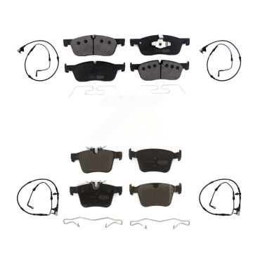 Front Rear Semi-Metallic Disc Brake Pads And Wear Sensors Kit For Jaguar XE XF KPW-100258