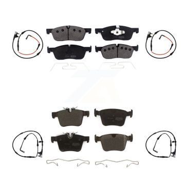 Front Rear Semi-Metallic Disc Brake Pads And Wear Sensors Kit For Jaguar XE KPW-100259