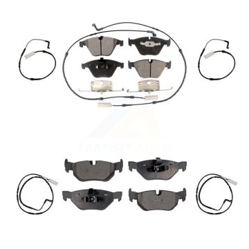 Front Rear Semi-Metallic Disc Brake Pad Extra Wear Sensor Kit For 2009-2010 BMW 328i 3.0L KPW-100267