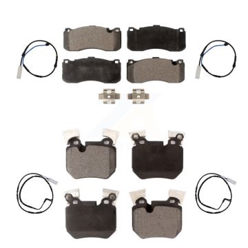 Front Rear Semi-Metallic Disc Brake Pads And Wear Sensors Kit For BMW 135i 135is 3.0L KPW-100269