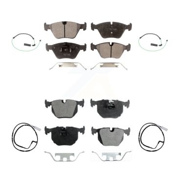 Front Rear Semi-Metallic Disc Brake Pads And Wear Sensors Kit For 2005 BMW 330xi 3.0L KPW-100272