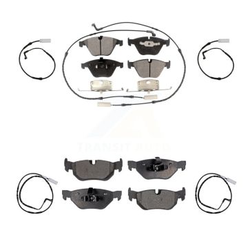 Front Rear Semi-Metallic Disc Brake Pads And Extra Wear Sensor Kit For 2008 BMW 328i 3.0L KPW-100274