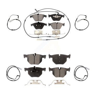 Front Rear Semi-Metallic Disc Brake Pads And Extra Wear Sensor Kit For BMW 335i 335d 3.0L KPW-100275