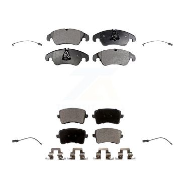 Front Rear Semi-Metallic Disc Brake Pads And Wear Sensors Kit For Audi Q5 KPW-100281