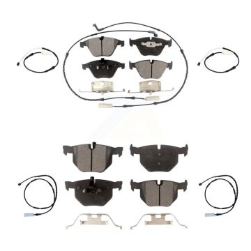 Front Rear Semi-Metallic Disc Brake Pad And Extra Wear Sensor Kit For BMW 335i 335is 335d KPW-100289