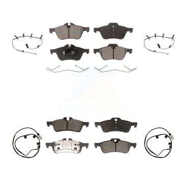 Front Rear Semi-Metallic Disc Brake Pads And Wear Sensors Kit For 2006 Mini Cooper 1.6L KPW-100326