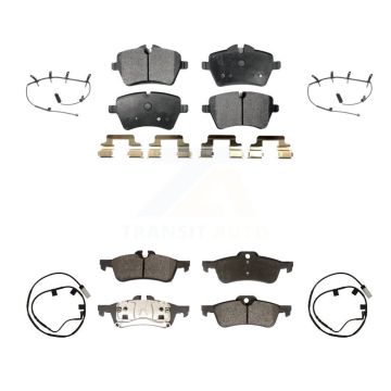 Front Rear Semi-Metallic Disc Brake Pads And Wear Sensors Kit For 2006 Mini Cooper 1.6L KPW-100327