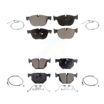 Front Rear Semi-Metallic Disc Brake Pads And Wear Sensors Kit For BMW X5 X6 KPW-100340