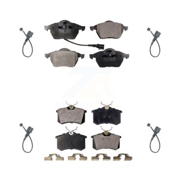 Front Rear Semi-Metallic Disc Brake Pads Extra Wear Sensor Kit For 2003-2006 Audi TT 1.8L KPW-100343