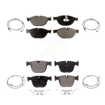 Front Rear Semi-Metallic Disc Brake Pads And Wear Sensors Kit For BMW 535i GT xDrive 550i KPW-100344