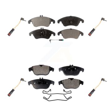 Front Rear Semi-Metallic Brake Pad Extra Wear Sensor Kit For Mercedes-Benz C300 C350 E350 KPW-100346