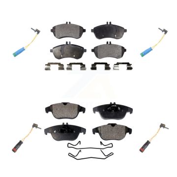 Front Rear Semi-Metallic Disc Brake Pads Wear Sensor Kit For 2012 Mercedes-Benz C250 1.8L KPW-100347