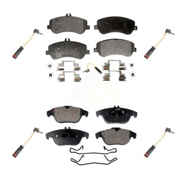 Front Rear Semi-Metallic Brake Pads Extra Wear Sensor Kit For Mercedes-Benz GLK350 GLK250 KPW-100348