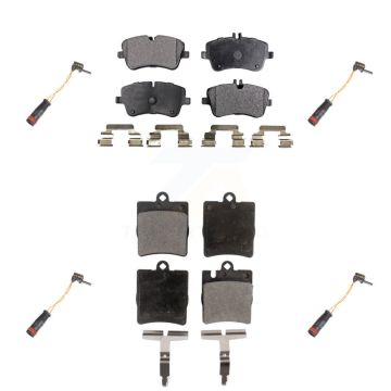 Front Rear Semi-Metallic Brake Pad And Wear Sensor Kit For Mercedes-Benz C280 C320 CLK320 KPW-100360