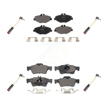 Front Rear Semi-Metallic Disc Brake Pads And Wear Sensors Kit For Mercedes-Benz E350 RWD KPW-100365