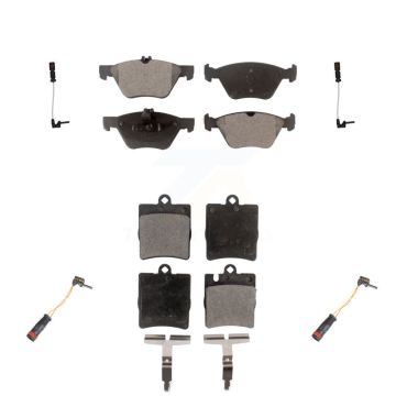 Front Rear Semi-Metallic Disc Brake Pads And Wear Sensors Kit For Mercedes-Benz CLK320 KPW-100367