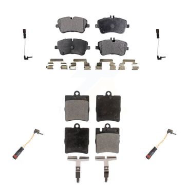 Front Rear Semi-Metallic Disc Brake Pads And Wear Sensors Kit For Mercedes-Benz CLK320 KPW-100368