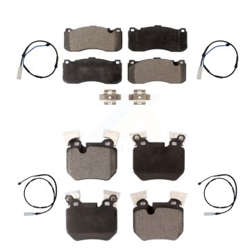 Front Rear Semi-Metallic Disc Brake Pads And Wear Sensors Kit For BMW 135i 3.0L KPW-100377