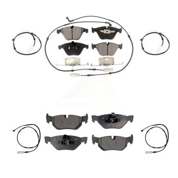 Front Rear Semi-Metallic Brake Pads & Extra Wear Sensor Kit For 2012 BMW 328i xDrive 3.0L KPW-100378