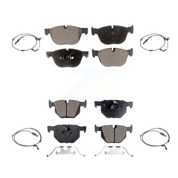Front Rear Semi-Metallic Disc Brake Pads And Wear Sensors Kit For BMW X5 X6 KPW-100399