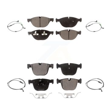 Front Rear Semi-Metallic Disc Brake Pads & Wear Sensor Kit For BMW X6 xDrive50i with 4.4L KPW-100401