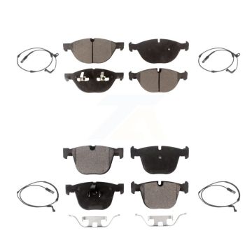 Front Rear Semi-Metallic Disc Brake Pads And Wear Sensors Kit For 2009 BMW X6 xDrive50i KPW-100402