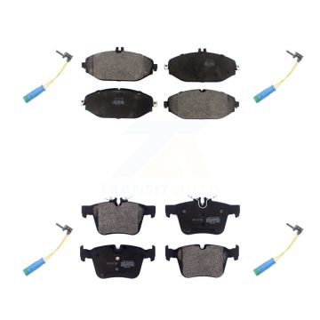 Front Rear Semi-Metallic Disc Brake Pads And Wear Sensors Kit For Mercedes-Benz C300 KPW-100404