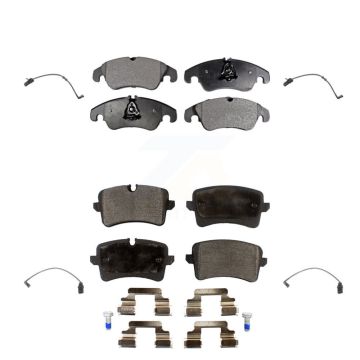 Front Rear Semi-Metallic Disc Brake Pads And Wear Sensors Kit For Audi A7 Quattro A6 KPW-100408