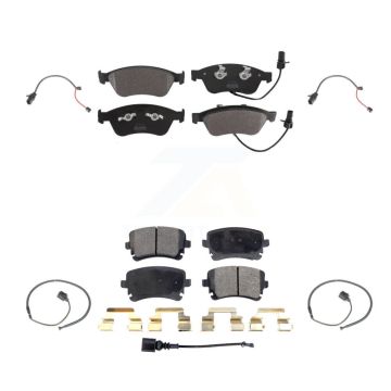Front Rear Semi-Metallic Disc Brake Pads And Extra Wear Sensors Kit For 2011 Audi S6 5.2L KPW-100413