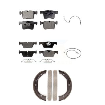 Front Rear Semi-Metallic Brake Pads & Wear Sensor Kit (5Pc) For BMW 320i xDrive 328d 2.0L KPW-100484