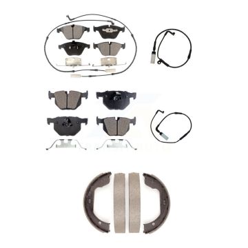 Front Rear Semi-Metallic Brake Pad & Extra Wear Sensor Kit (5Pc) For BMW 530i 528i xDrive KPW-100490