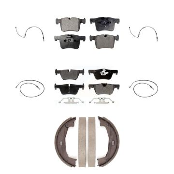 Front Rear Semi-Metallic Brake Pads & Wear Sensor Kit (7Pc) For BMW 320i xDrive 328d 2.0L KPW-100515