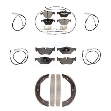Front Rear Semi-Metallic Disc Brake Pads And Extra Wear Sensors Kit (7Pc) For BMW X1 KPW-100538