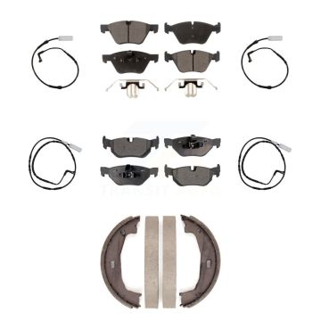 Front Rear Semi-Metallic Disc Brake Pad Wear Sensor Kit (7Pc) For BMW 128i 328i 323i 325i KPW-100545