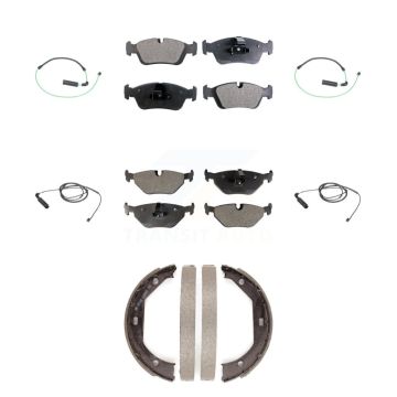 Front Rear Semi-Metallic Brake Pad And Wear Sensor Kit (7Pc) For 2001-2005 BMW 325xi 2.5L KPW-100555