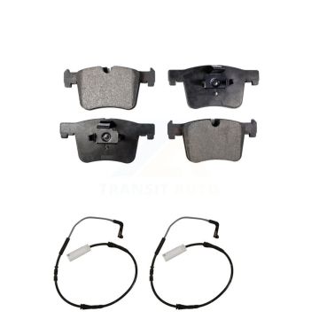 Front Semi-Metallic Brake Pads Wear Sensor Kit For 12 BMW 328i with Black Painted Caliper KPW-100882