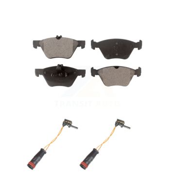 Front Semi-Metallic Disc Brake Pads And Wear Sensors Kit For Mercedes-Benz E350 E300 KPW-100897