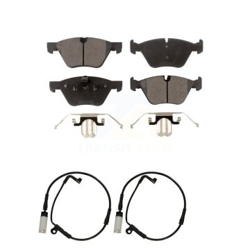 Front Semi-Metallic Disc Brake Pads And Wear Sensors Kit For BMW 525i KPW-100946