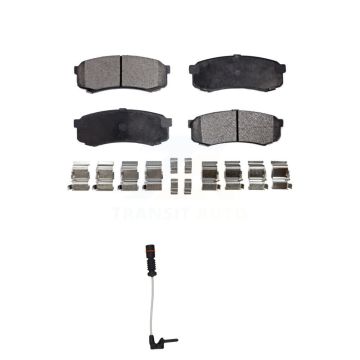 Rear Semi-Metallic Disc Brake Pad And Wear Sensor Kit For 2000 Mercedes-Benz C43 AMG 4.3L KPW-101020