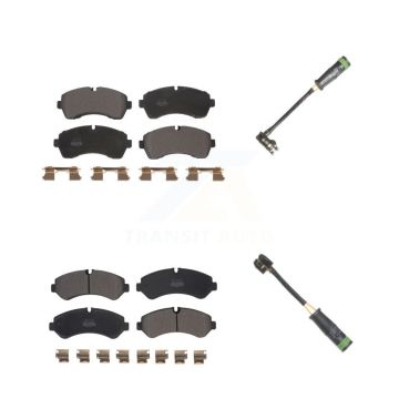 Front Rear Semi-Metallic Disc Brake Pads & Wear Sensor Kit For Freightliner Sprinter 4500 KPW-101237