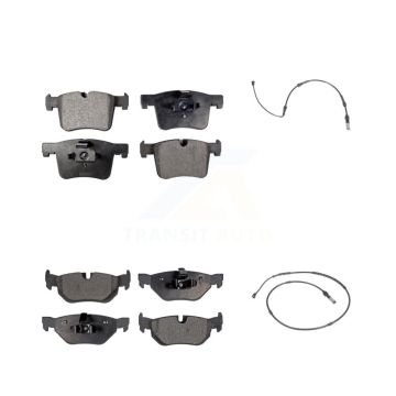 Front Rear Semi-Metallic Disc Brake Pads And Wear Sensors Kit For 2012 BMW 320i 2.0L KPW-101249