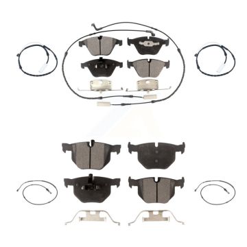 Front Rear Semi-Metallic Disc Brake Pads And Extra Wear Sensors Kit For BMW 335i xDrive KPW-101259