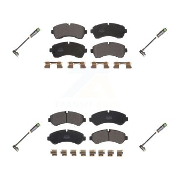 Front Rear Semi-Metallic Disc Brake Pads & Wear Sensor Kit For Freightliner Sprinter 3500 KPW-101274