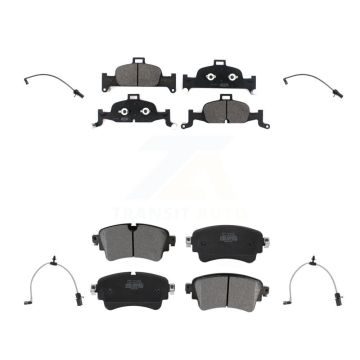 Front Rear Semi-Metallic Disc Brake Pads And Wear Sensors Kit For Audi A6 Quattro 2.0L KPW-101359