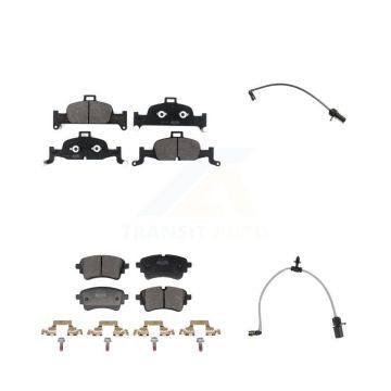 Front Rear Semi-Metallic Disc Brake Pads And Wear Sensors Kit For Audi A6 Quattro 2.0L KPW-101438