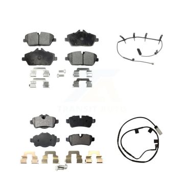 Front Rear Semi-Metallic Disc Brake Pads And Wear Sensors Kit For Mini Cooper KPW-101467